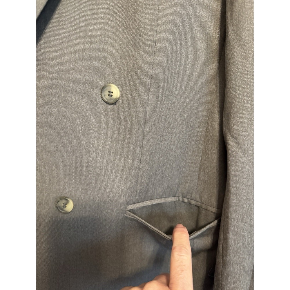 ZYLOS GEORGE MACHADO - MEN'S Gray 100% WOOL DOUBLE-BREASTED - SIZE 40L - Picture 3 of 16